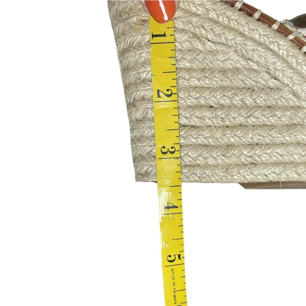 Sugar‎ Hundreds Wedge Sandals Fabric Natural Multicolor Beach Stripe Size 8.5